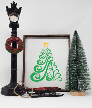 Handcrafted Wooden Farmhouse Christmas Tree Sign