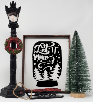 Let it Snow Mason Jar Snow Globe Handcrafted Farmhouse Christmas Sign