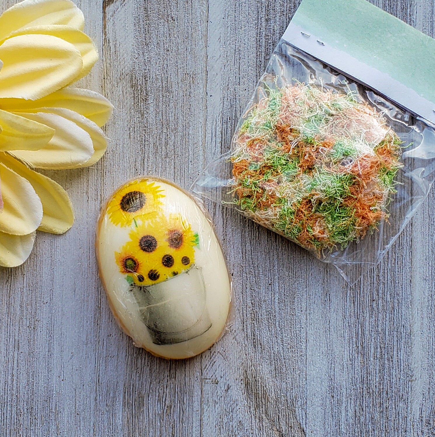 Sunflower Decoupage Soap