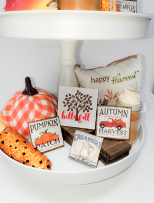 Hello Fall Tree Tiered Tray Sign