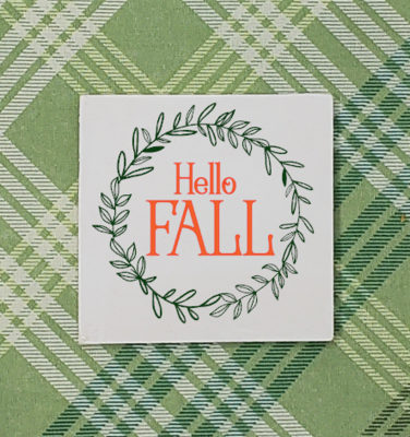 Hello Fall Tiered Tray Sign