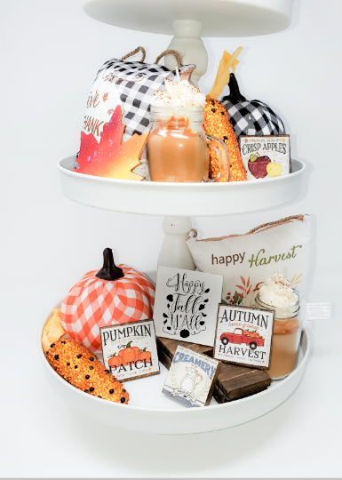 Happy Fall Y&#39;all! Handcrafted Tiered Tray Fall Sign