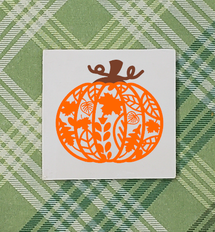Fancy Pumpkin Handcrafted Tiered Tray Fall Sign