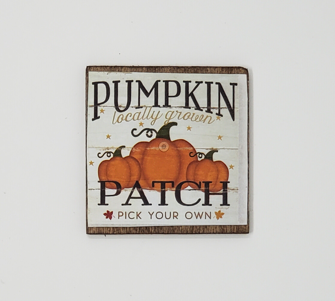 Handcrafted Mini Pumpkin sign, Fall Tiered Tray Décor