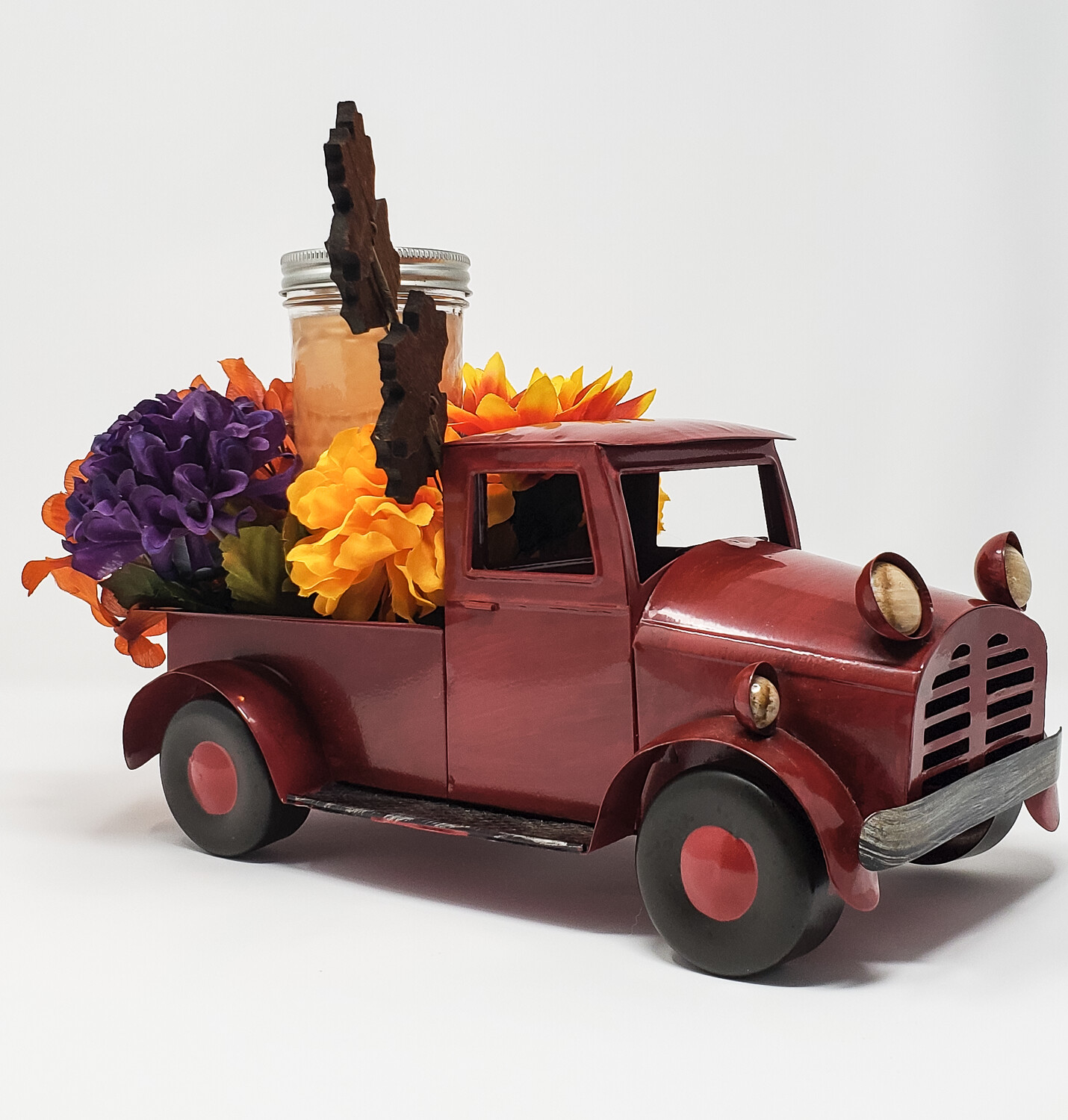 Red Truck Fall Candle Holder Centerpiece