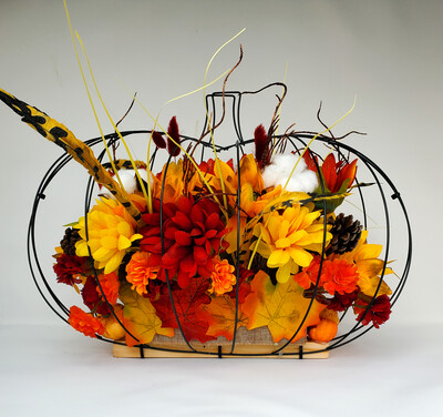 Pumpkin Cage Fall Centerpiece
