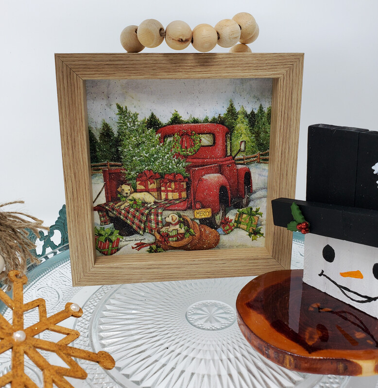 Christmas Truck Tiered Tray Sign