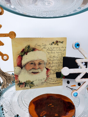 Vintage Santa Christmas Sign