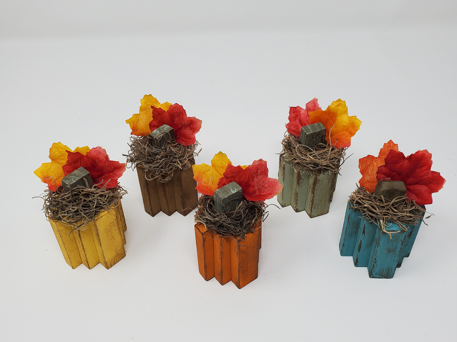 Wooden Pumpkin Tiered Tray Décor