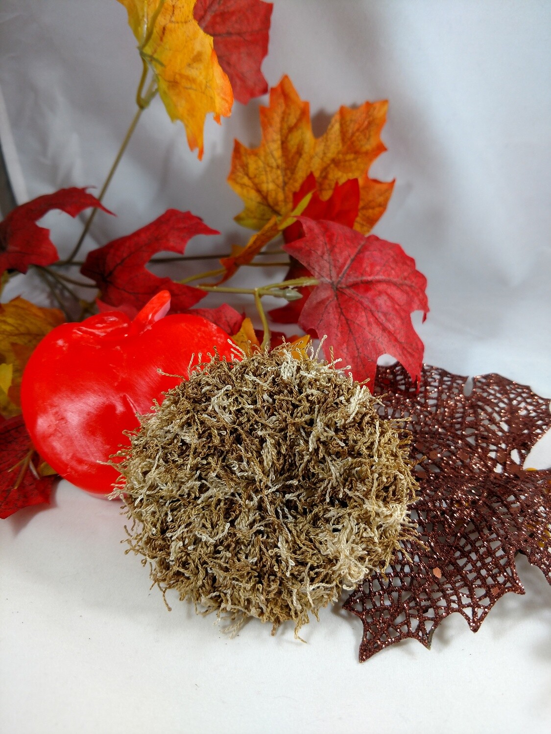 Crocheted Body Scrubbers, Choose Color: Camel