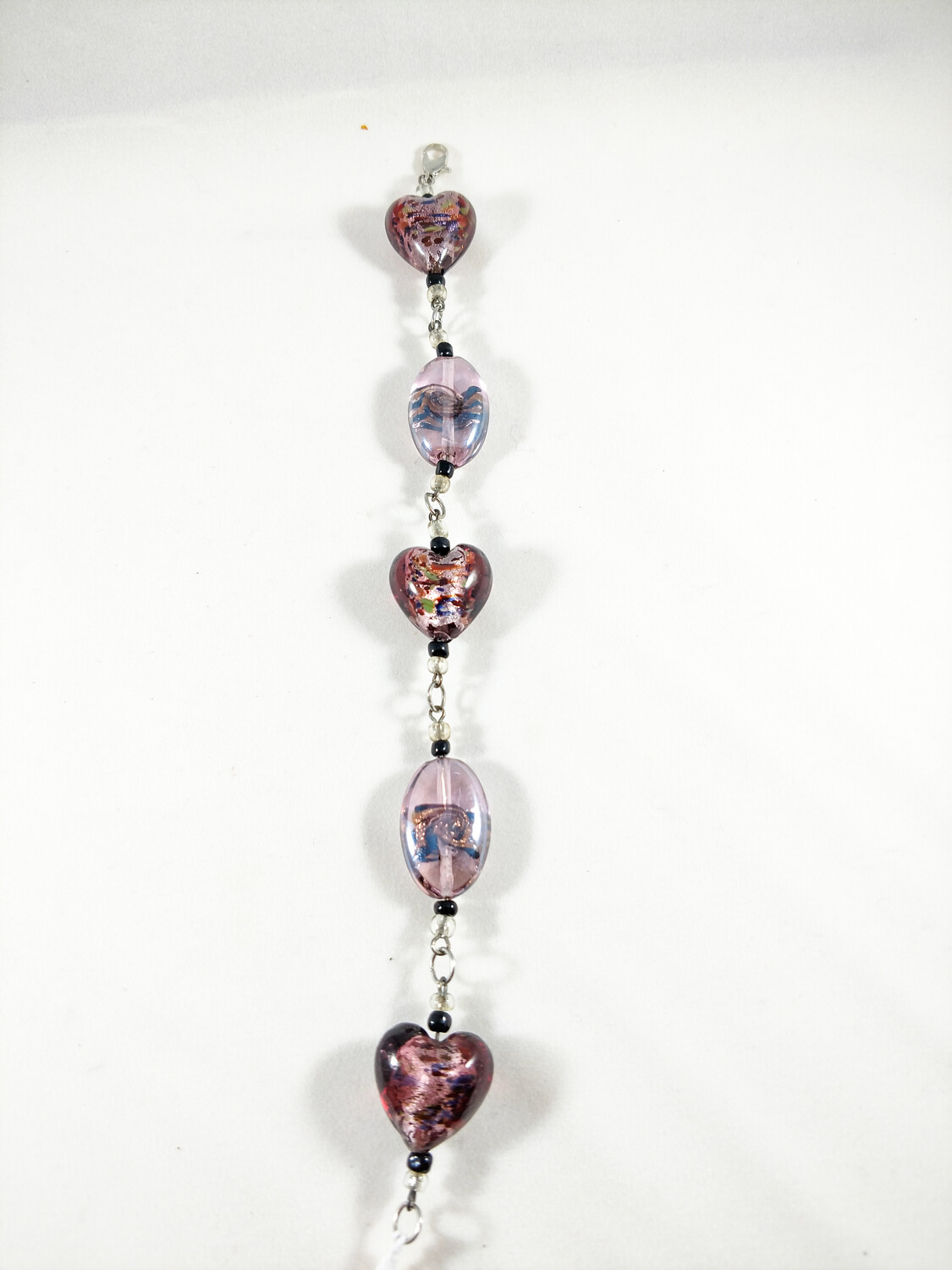 Mauve Heart Bracelet