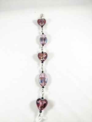 Mauve Heart Bracelet