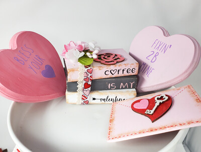 Pink and Red Valentine Tiered Tray Décor