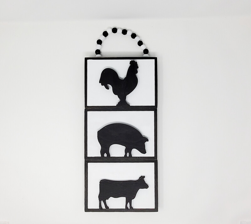 Stacked Farm Animal Wall Hanging