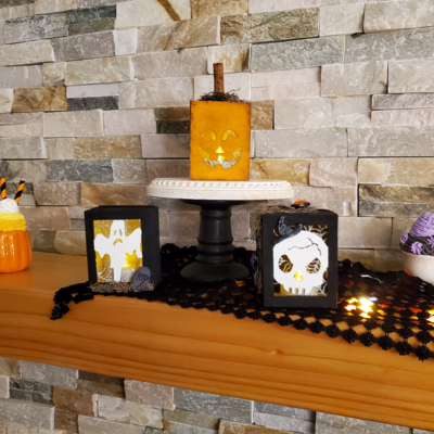 Halloween Luminaries with Ghost, Skull, and Jack O Lantern, Halloween Gift, Sister Gift