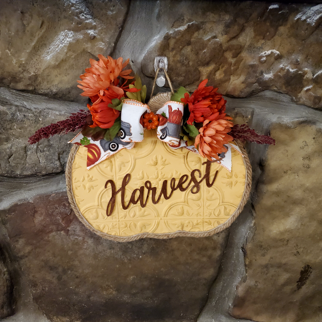 Pumpkin Harvest Door Hanger, Birthday Gift, Neighbor Gift