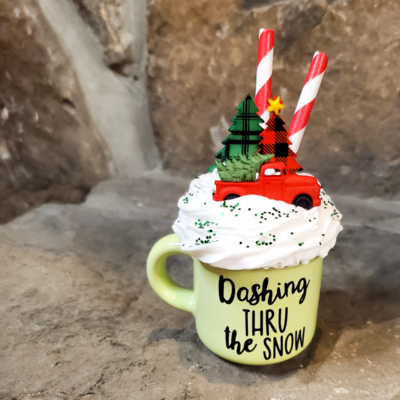 Miniature Mugs, Christmas Tiered Tray Décor, Red Truck Décor, Grandmother Gift