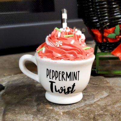 Peppermint Twist Mini Mug, Christmas Tiered Tray Décor, Coworker Gift