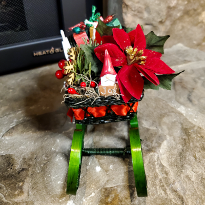 Christmas Sleigh Decoration, Gnome Sleigh, Sister Gift