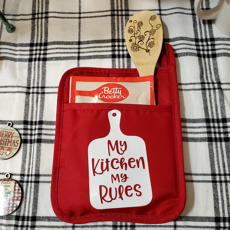 Pot Holder, Baking Gift Set, My Kitchen My Rules, Christmas Gift, Mom Gift