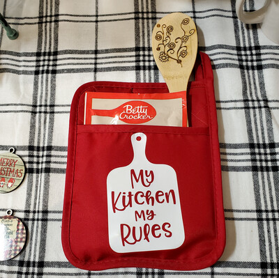 Pot Holder, Baking Gift Set, My Kitchen My Rules, Christmas Gift, Mom Gift