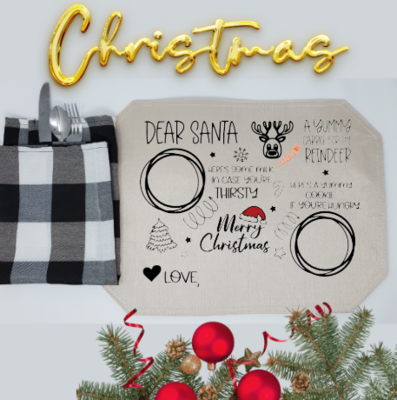 Christmas Eve Placemat, Santa Placemat, Christmas Eve Gift, Personalized Gift, Child Gift Christmas Eve Placemat, Santa Placemat, Christmas Eve Gift, Personalized Gift, Child Gift
