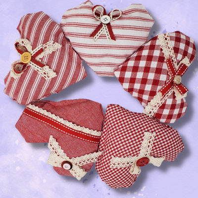 Vintage Inspired Valentines Day  Heart Shaped Pillows