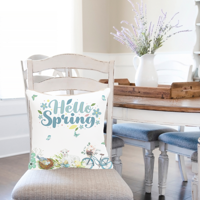 Hello Spring, Spring Throw Pillow Cover,