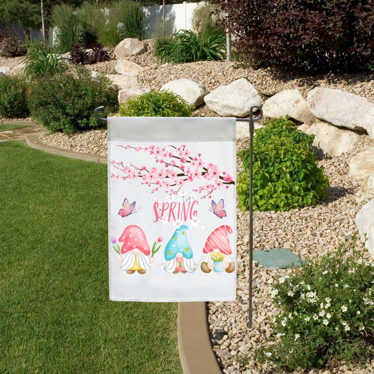 Spring Gnomes Garden Flag