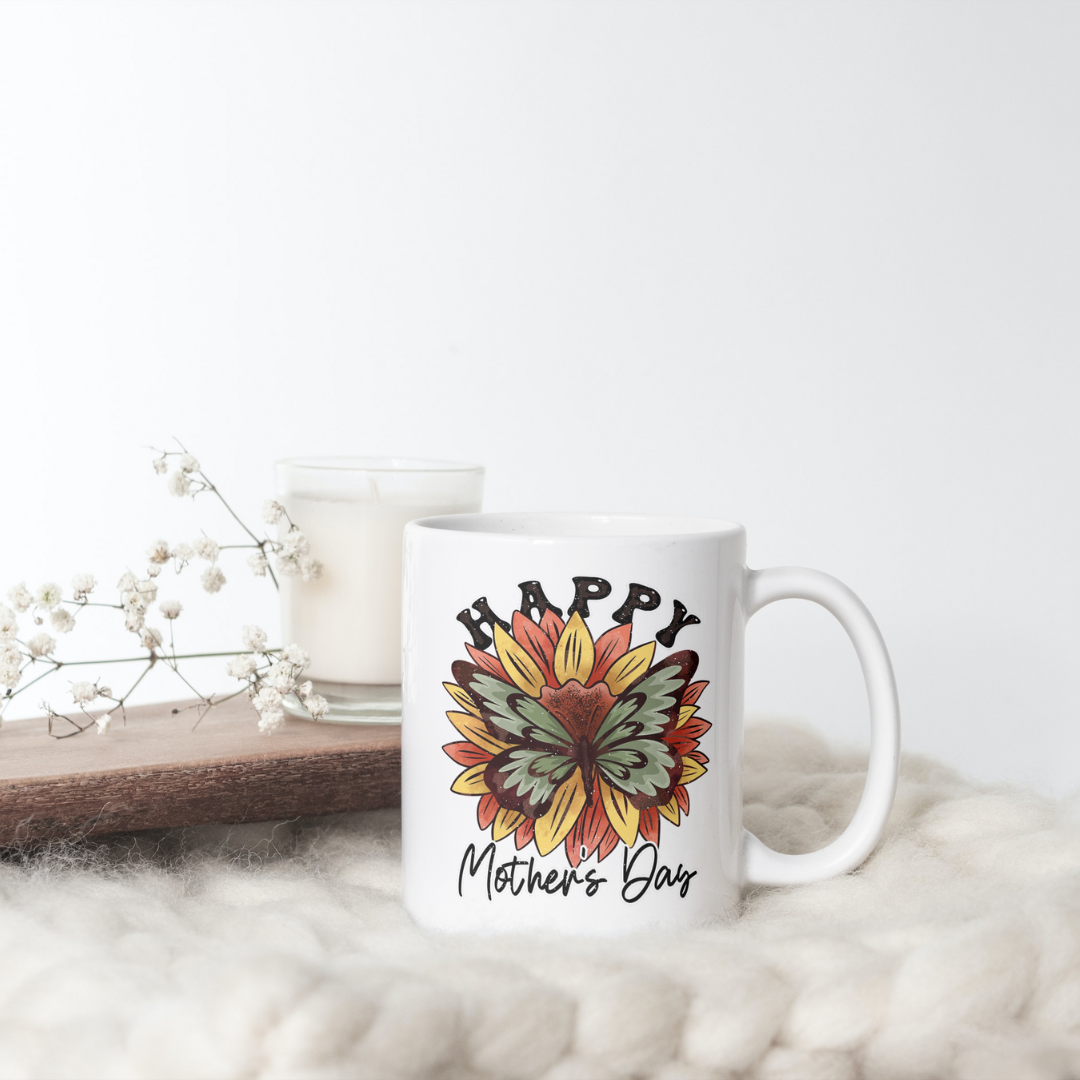 Sunflower And Butterfly, Happy Mothers Day Mug For Mom