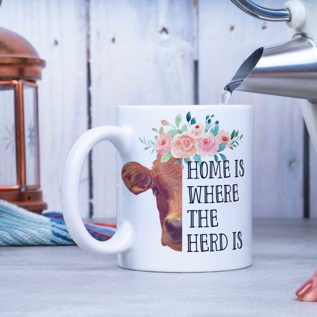 Home Is Where The Herd Is Cow Mug