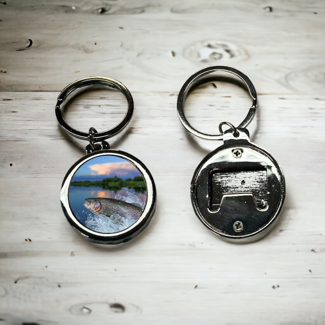 Bottle Opener Keychain, Bass Fishing