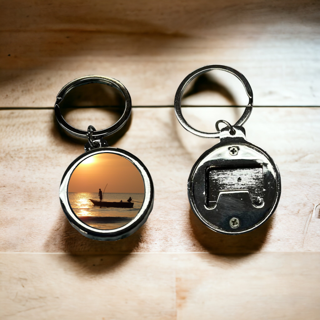 Bottle Opener Keychain, Fisherman Keychain