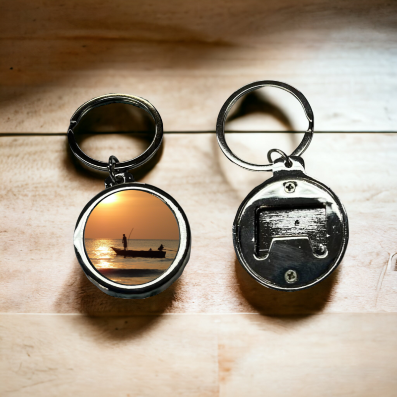 Bottle Opener Keychain, Fisherman Keychain