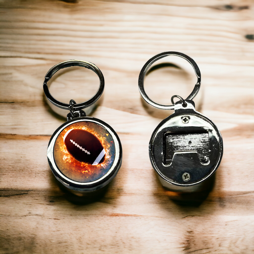 Football Keychain, Bottle Opener Keychain