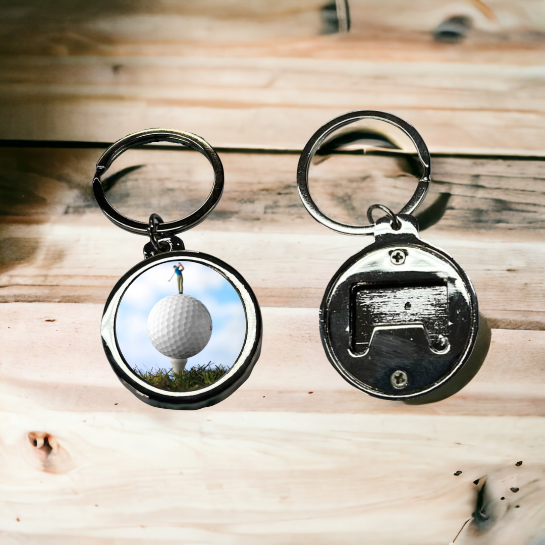 Golf Ball Bottle Opener Keychain