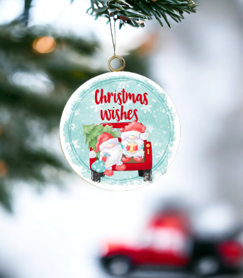 Vintage Red Christmas Truck Christmas Ornaments