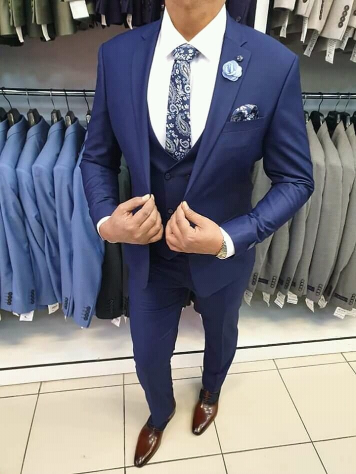 3 piece Blue Slim Fit suit