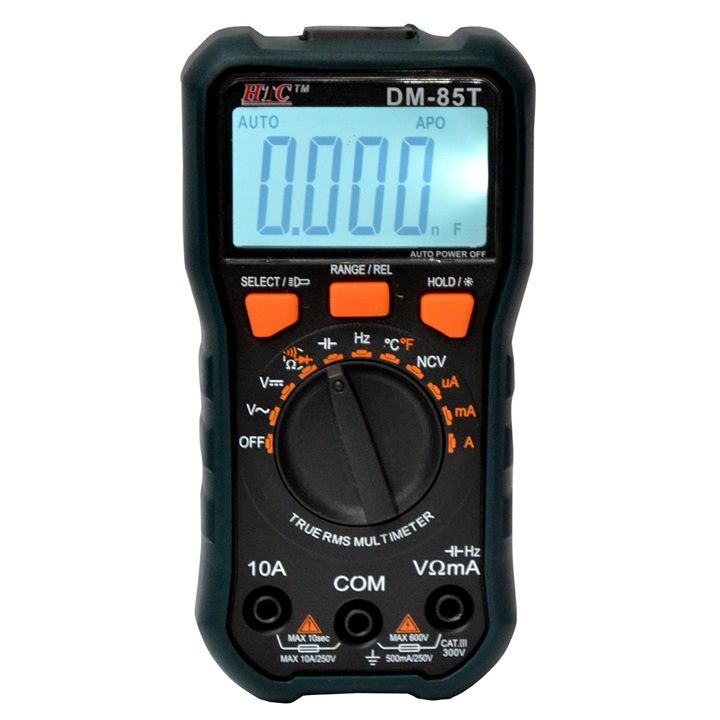 HTC DM85T Digital TRMS Multimeter with Hz and Temp