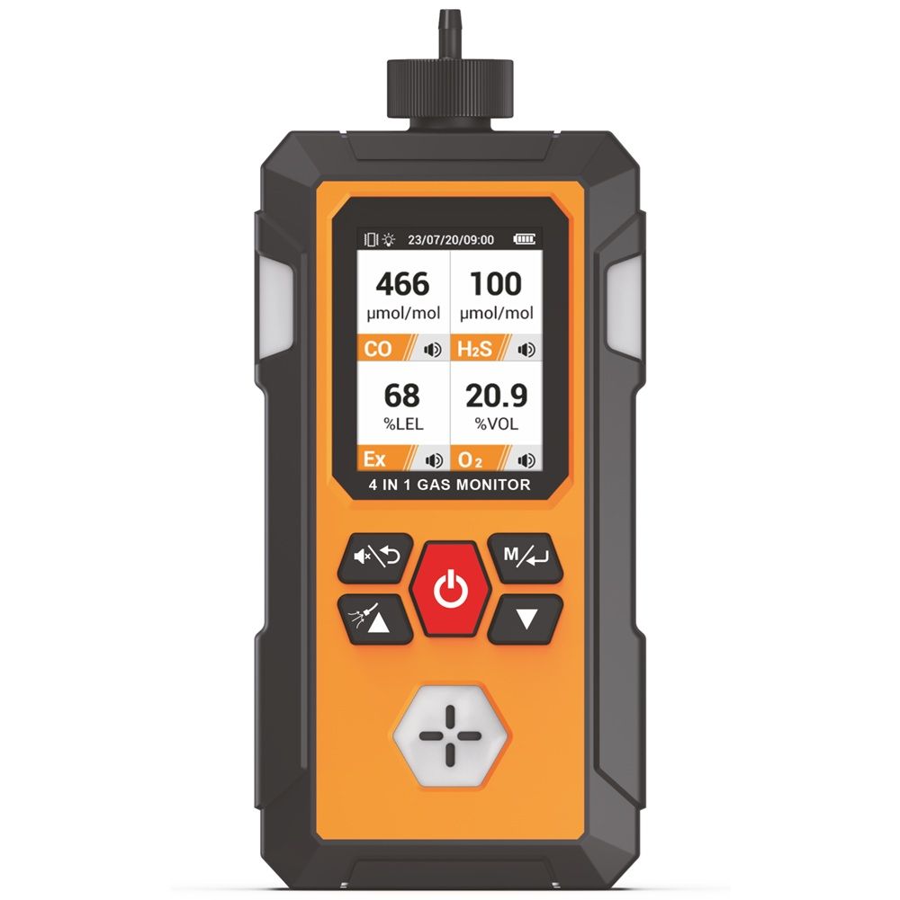 HTC GD-801 4-in-1 Gas Detector for CO, H₂S, O₂ and Combustible Gas