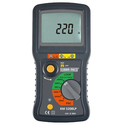 Kusam Meco KM-5208LP Loop Impedance Tester with 15mA ELCB Safe Testing