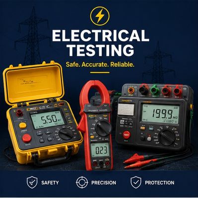 Electrical testing instruments for insulation, earth resistance and electrical safety testing