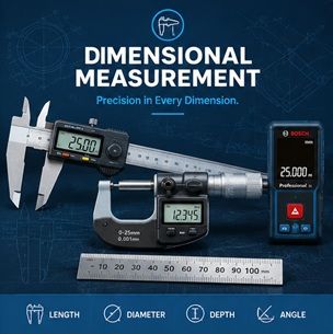 Dimensional measurement instruments including digital caliper, micrometer, ruler and laser distance meter
