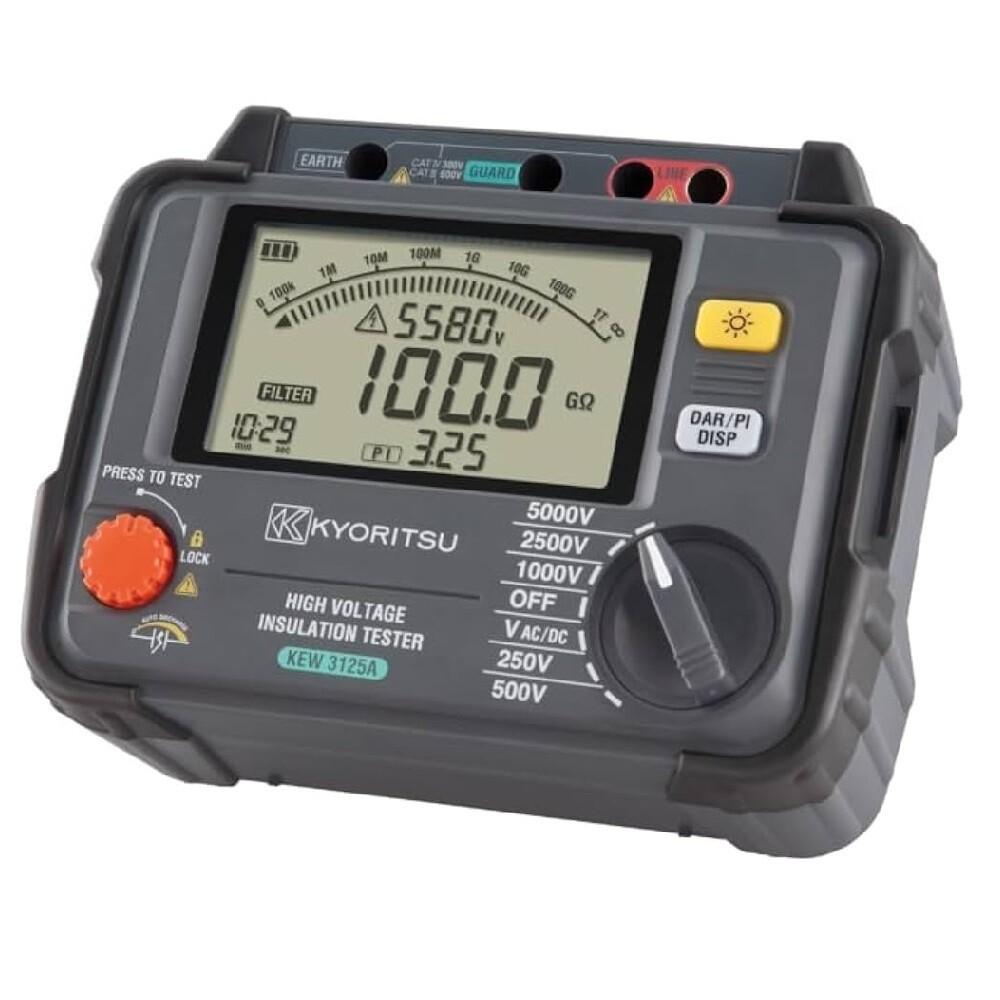 Kyoritsu KEW 3125A 5KV 1 Tera Ohm Digital Insulation Tester