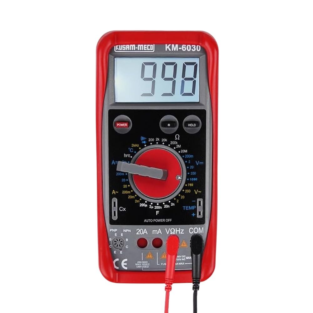 Kusam Meco KM6030 Digital Multimeter with Terminal Blocking Facility 3.5 Digit 20A