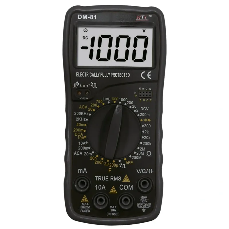 HTC DM-81 Digital Multimeter | True RMS | Capacitance & Frequency Meter