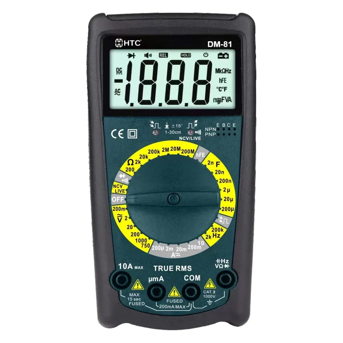 HTC DM-81 Digital Multimeter with True RMS Technology