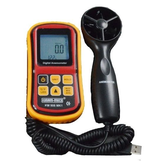 Kusam Meco KM 908 MK1 Digital Anemometer Air Velocity Meter for HVAC duct testing