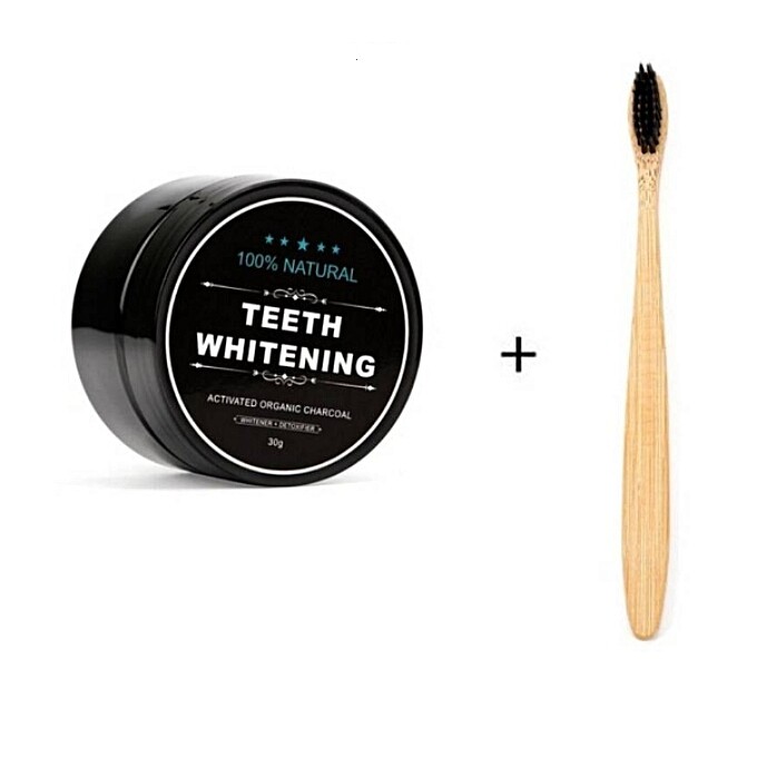 Activated Charcoal Teeth Whitener + Brush - 30g