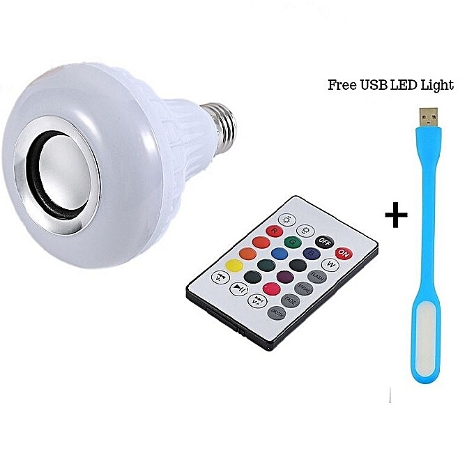 LED Music Bulb with Bluetooth Music Player + FREE USB LED Light